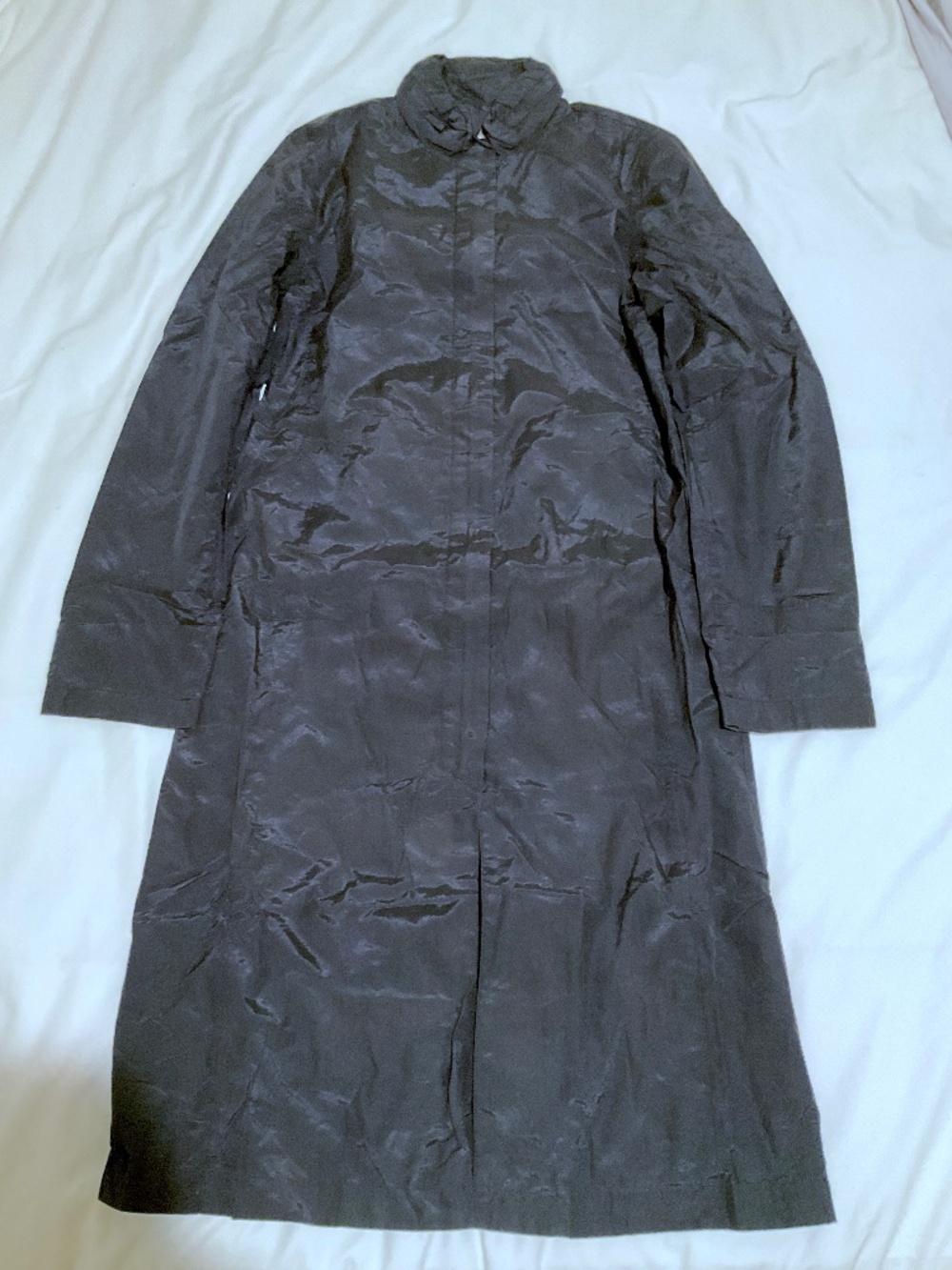 ARMANI EXCHANGE long rain coat black size S